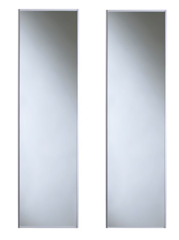 Twin Pack Value Mirror Sliding Doors White 610mm Thumbnail