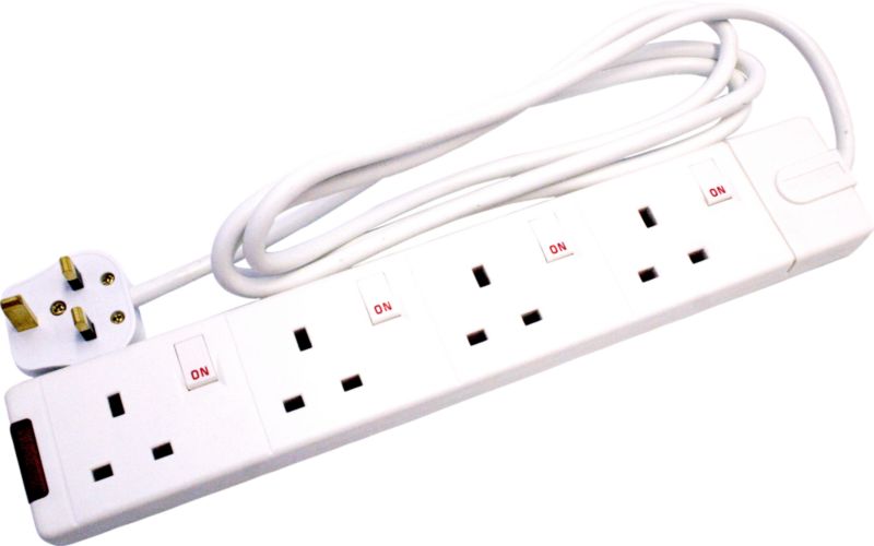 Masterplug 4 Socket Individually Switched Extension Lead 2m