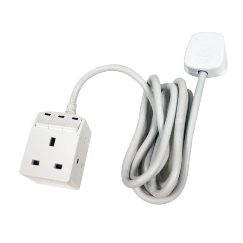 Masterplug 3 Socket Individually Switched Extension Lead 2m SWG32C MS