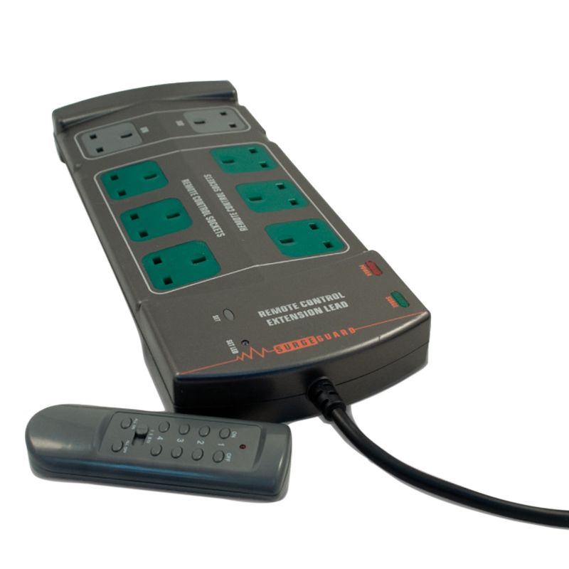 Masterplug 8 Socket Remote Controlled Surge