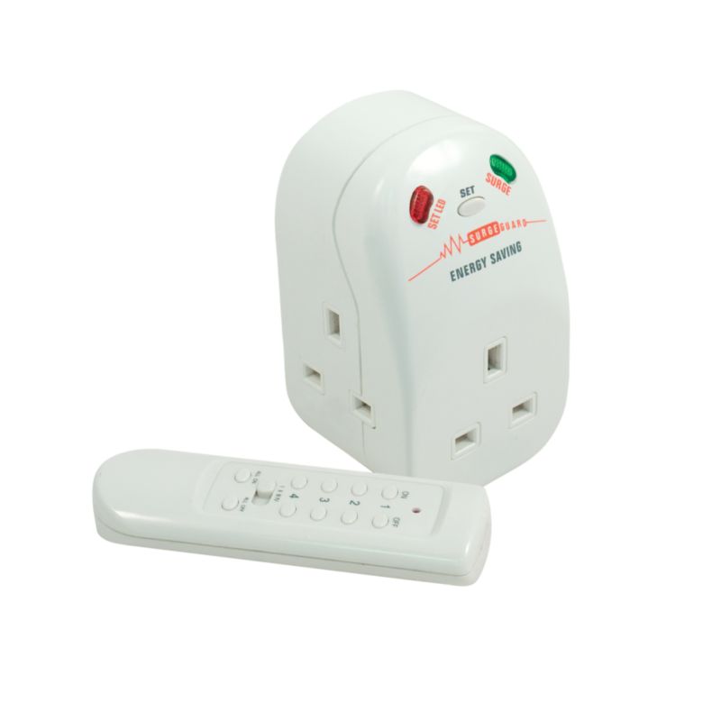 Masterplug 3 Socket Remote Controlled Surge