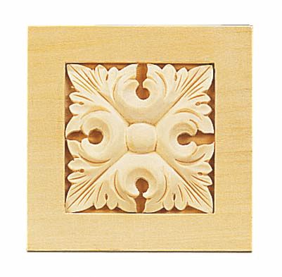 Winther Browne Hand Carved Acanthus Corner Block HC744C White Hardwood W89mm