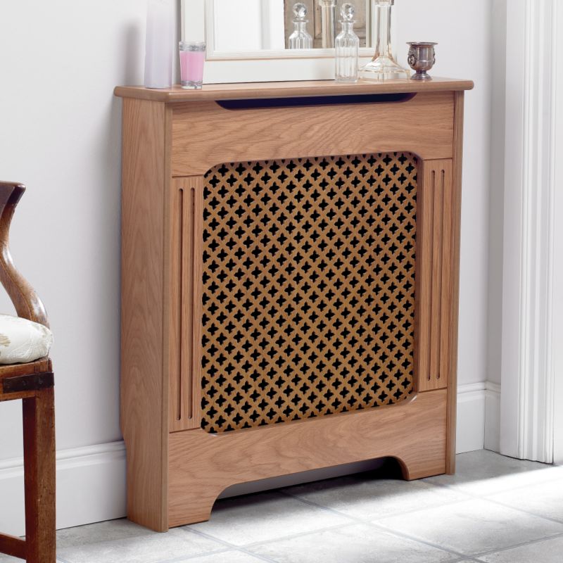 Winther Browne Classic Real Oak Veneer Radiator Cabinet - Small - (H) 800 x (W) 1017 x (D) 180mm