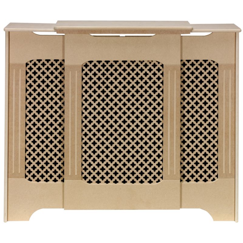 Winther Browne Classic Adjustable Unfinished MDF Radiator Cabinet - Small to Medium - (H) 918 x (W) 975 - 1425 x (D) 220mm