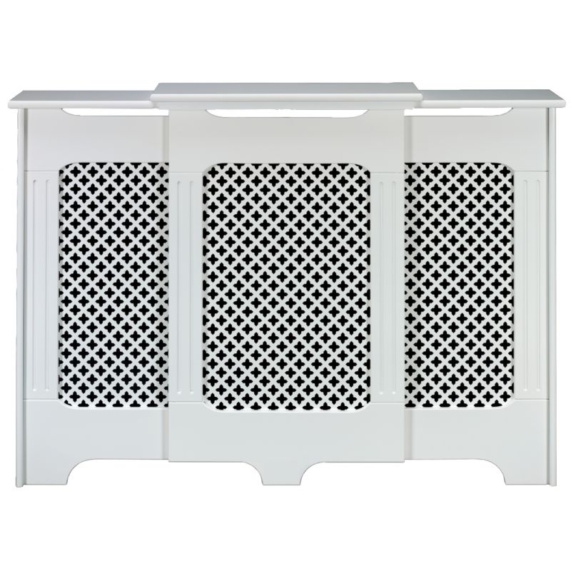 Winther Browne Classic Adjustable Satin White MDF Radiator Cabinet - Medium - Large - (H) 918 x (W) 1430 - 2000 x (D) 220mm