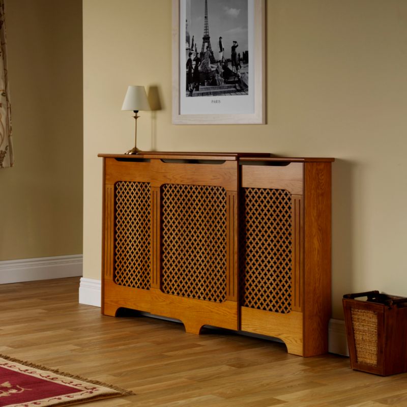 Alternative image for Winther Browne Classic Oak-Veneer Adjustable Radiator Cabinet, (H) 918�(W)1,425�(D)220mm