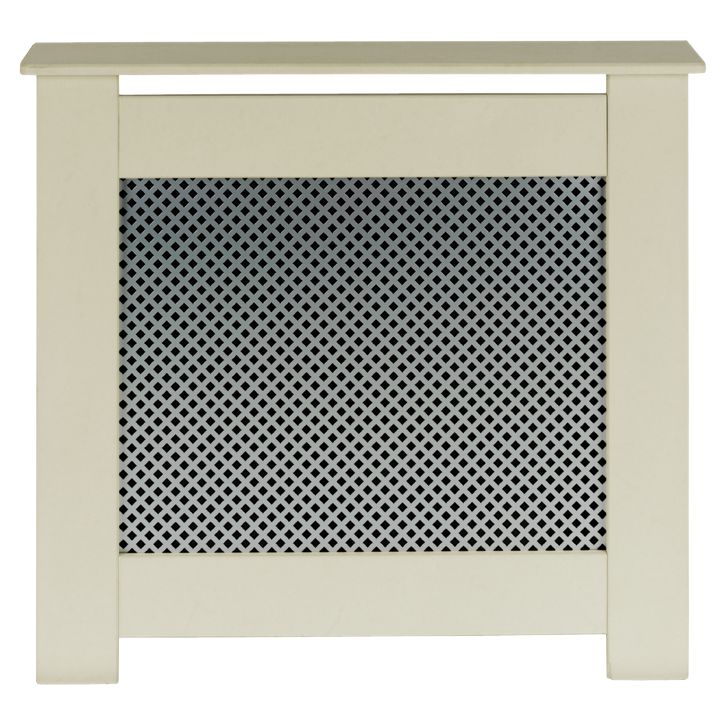 Winther Browne Radiator Cabinet Cream Marble Effect And Silver Aluminium Effect Small