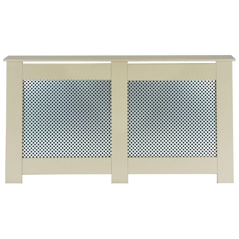 Winther Browne Radiator Cabinet White And Silver Aluminium Effect Large