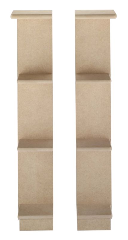 Winther Browne Classic Unfinished MDF End Shelves (Pair) - (H) 880 x (W) 170 x (D) 150mm