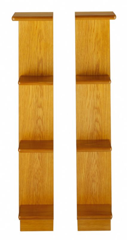 Winther Browne Classic Real Oak Veneer End Shelves (Pair) - (H) 880 x (W) 170 x (D) 150mm