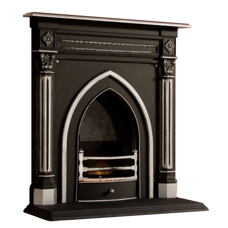 Winther Browne Gothic Arch Fire Surround Black