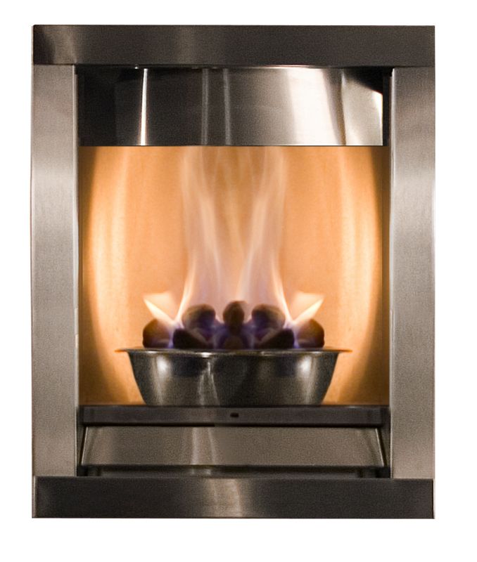 Blaze Wall Hung Gas Fire Brushed Steel Effect with Remote Control