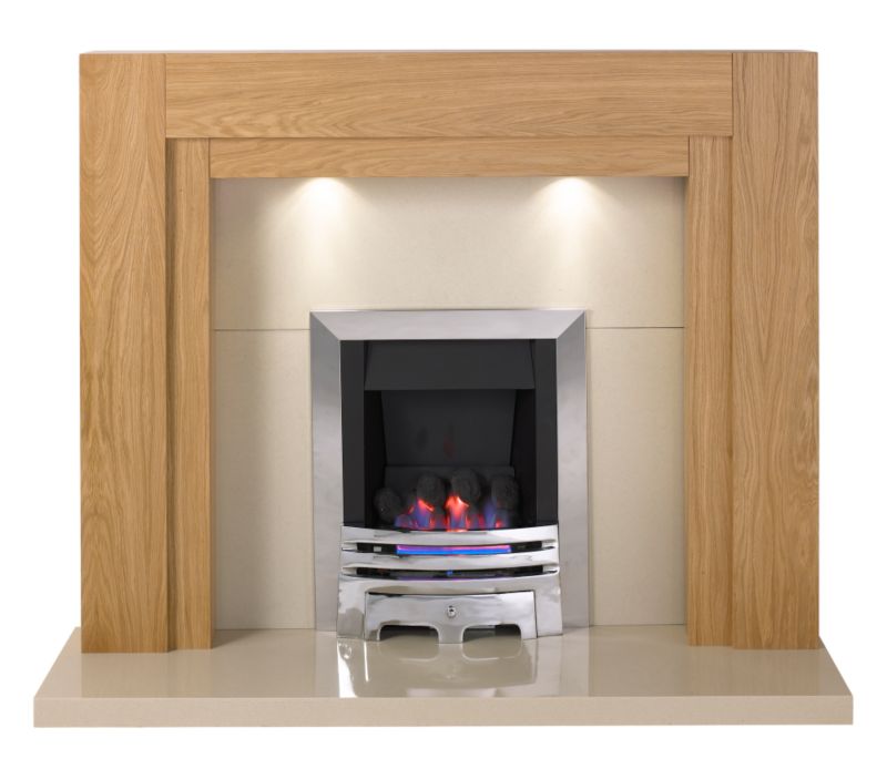 Como Multiflue Gas Suite Oak Effect