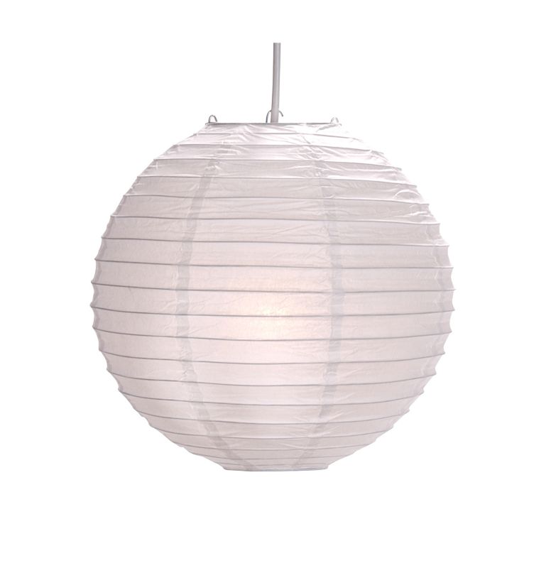 Ribbed Ball Paper Shade White (dia) 350mm