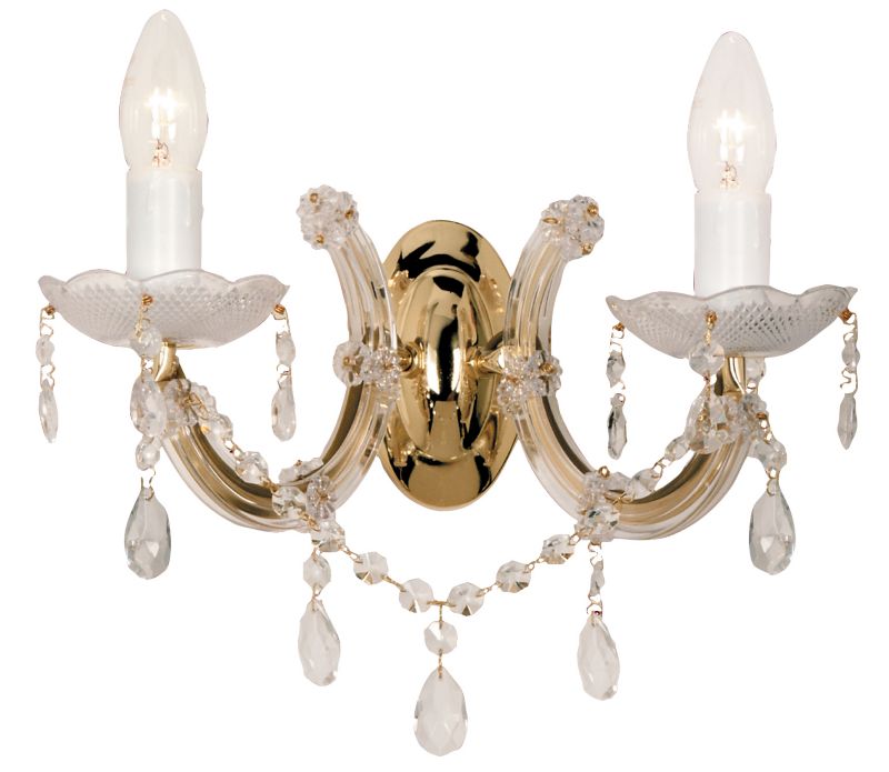 Maria-Theresa 2 Light Wall Light with Glass