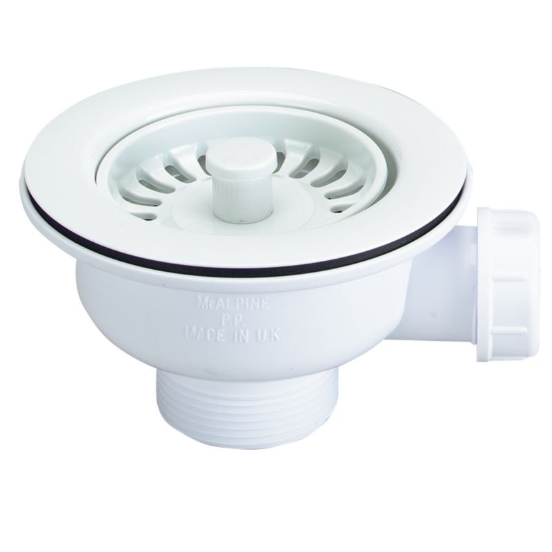 Pack W 3.5 Basket Strainer Waste White