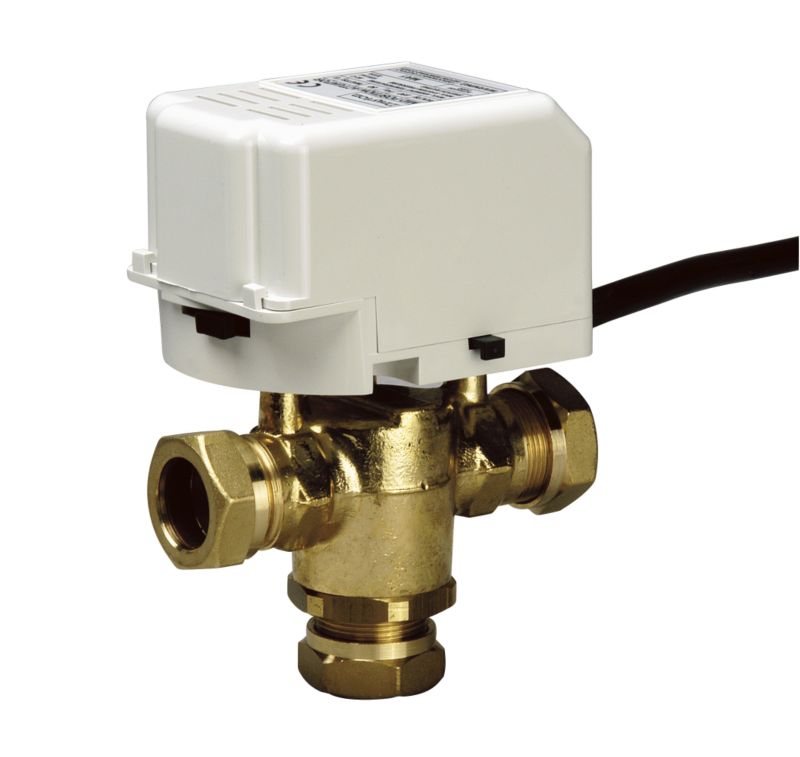 Drayton 22mm Mid Position Valve 27101BQ BrassWhite 22mm Compression