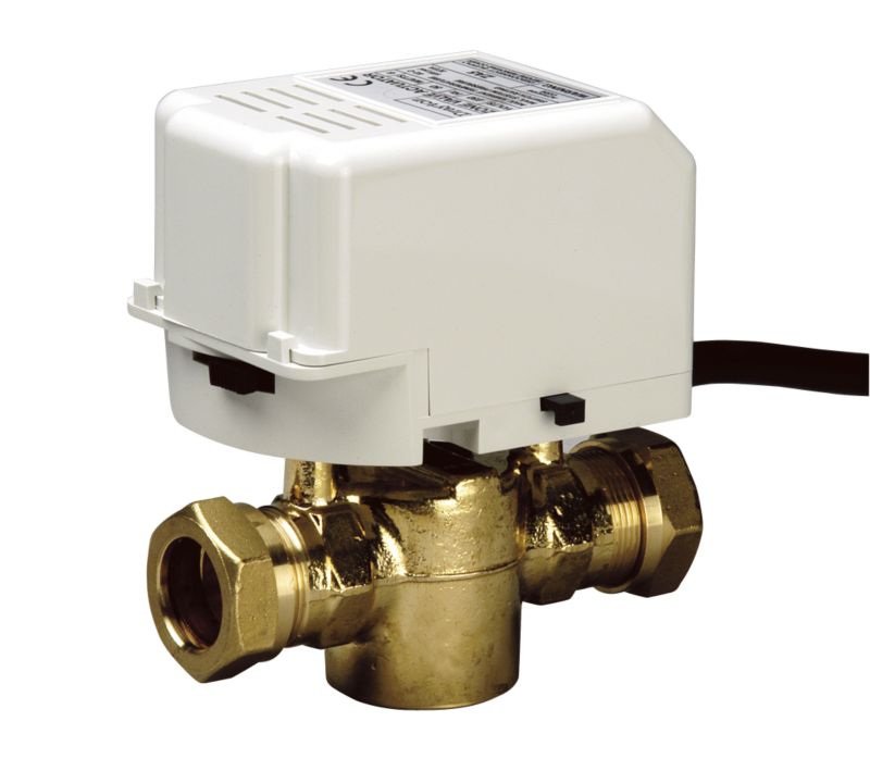 Drayton 22mm 2 Port Valve 27100BQ BrassWhite 22mm Compression