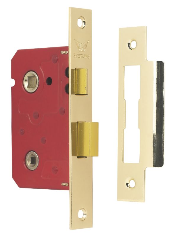 Sterling 65mm Bathroom Mortice Lock Brass 25 inch