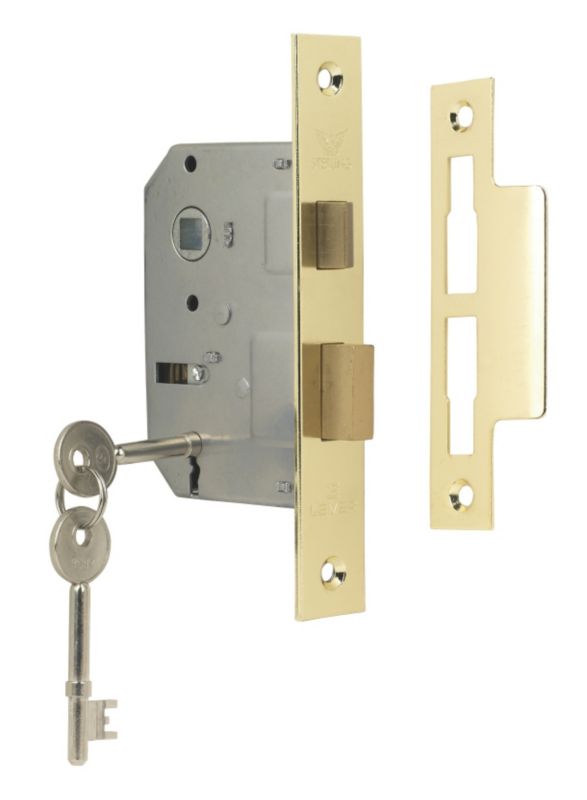Sterling 3 Lever Mortice Sashlock Brass 25 inch 64mm
