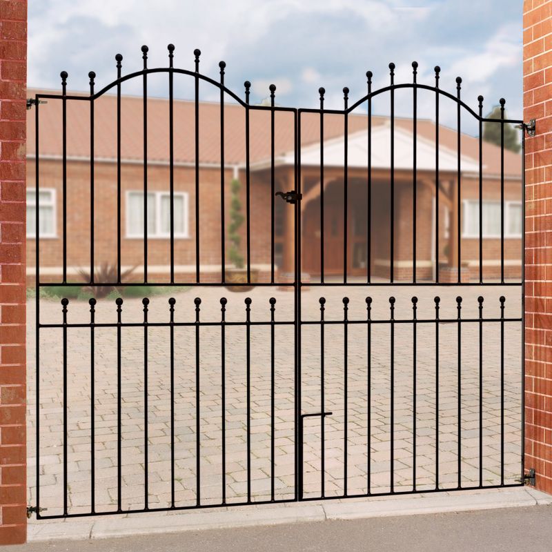 Burbage Ironcraft Ball Top Domed Tall Double Gate Black Primer H191m Opening Size W239 244m