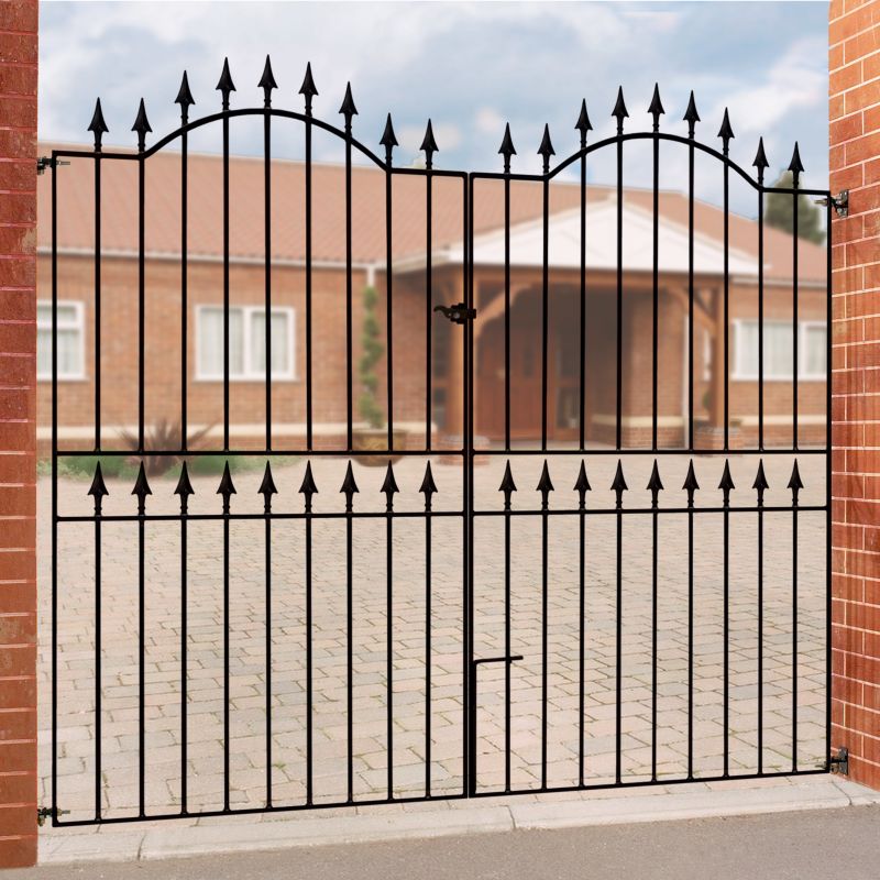 Burbage Ironcraft Spear Domed Tall Double Gate Black Primer H194m Opening Size W239 244m