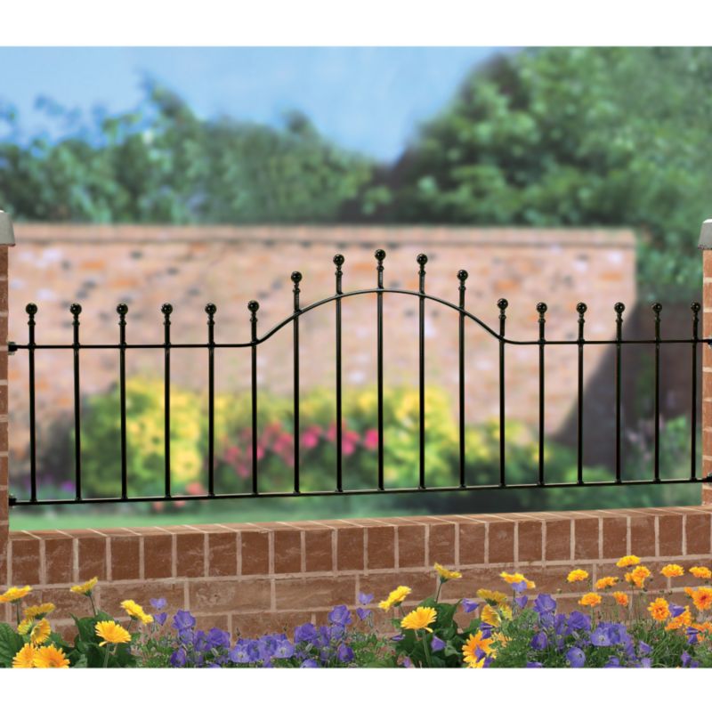 Ball Domed Low Railing 3 x H058m Panels Black