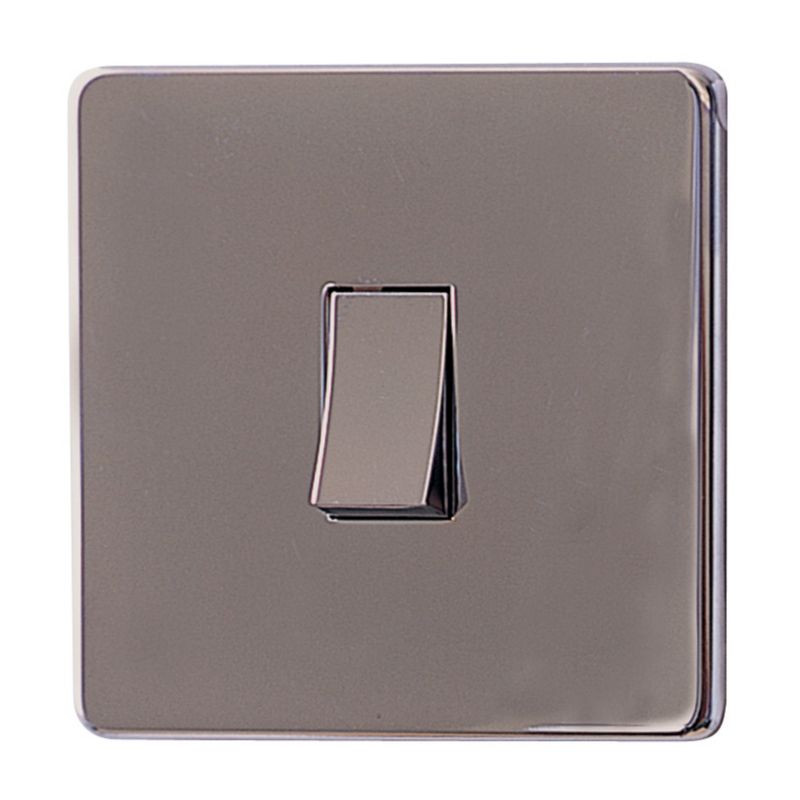 Crabtree Platinum Single 1 Gang Switch 2 Way 10A Black Nickel Effect