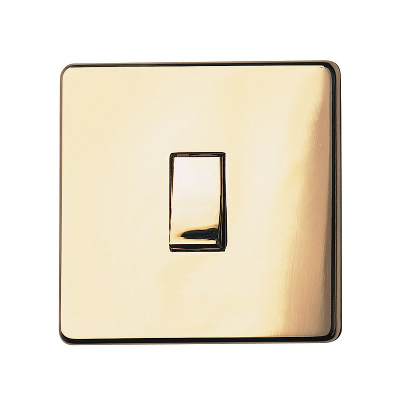 Crabtree Platinum Single 1 Gang Switch 2 Way 10A Brass Effect