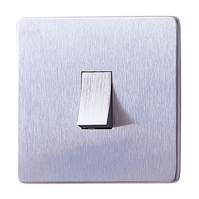 Crabtree Platinum Single 1 Gang Switch 2 Way 10A Stainless Steel Effect