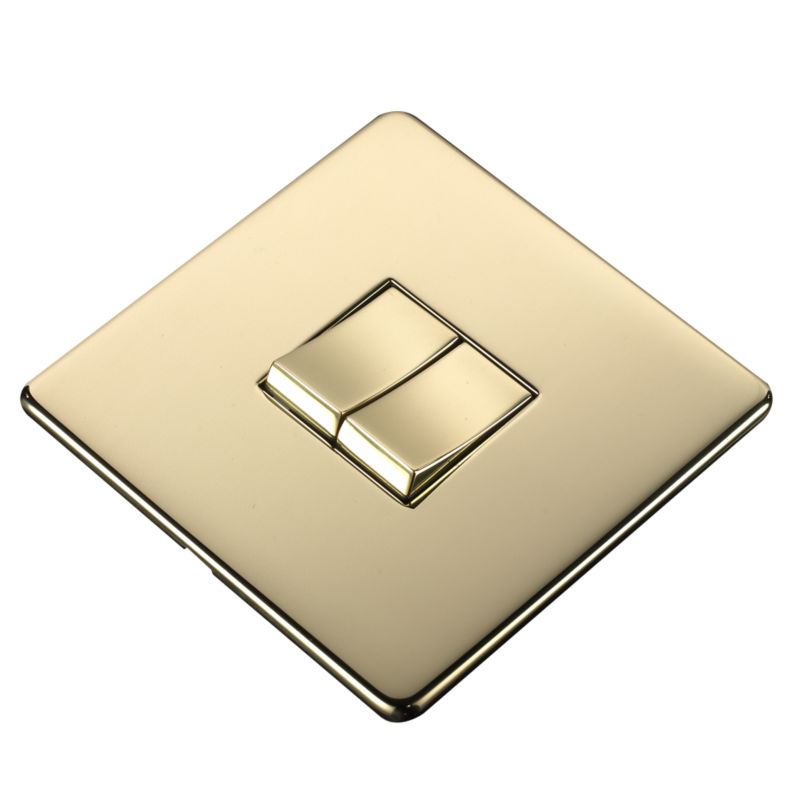 Crabtree Platinum Double 2 Gang Switch 2 Way 10A Brass Effect