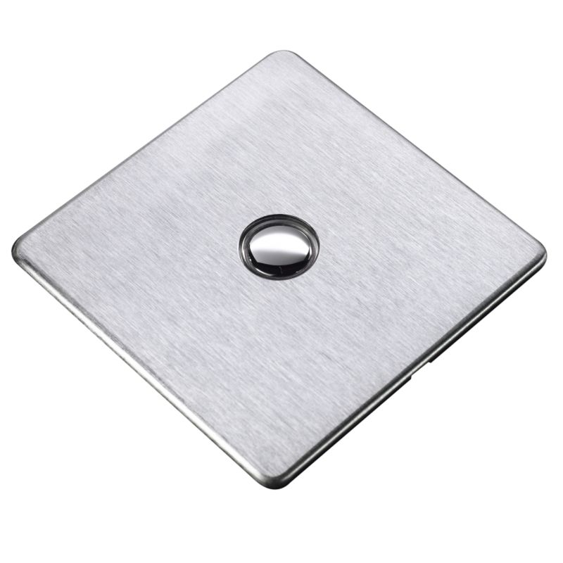 Crabtree Platinum Single 1 Gang Touch Dimmer Low VoltageMains 400W Stainless Steel Effect