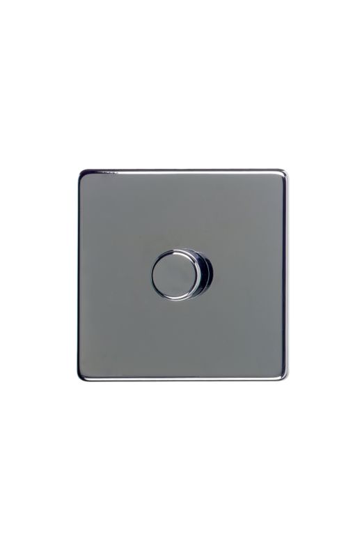 Crabtree Platinum Single 1 Gang Dimmer Switch 250W Chrome Plated