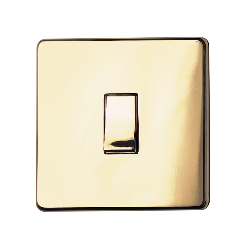 Crabtree Platinum Single 1 Gang Intermediate Switch 10A Brass Effect