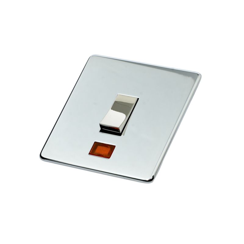 Crabtree Platinum Double Pole Switch Highly Polished Chrome Effect 20A