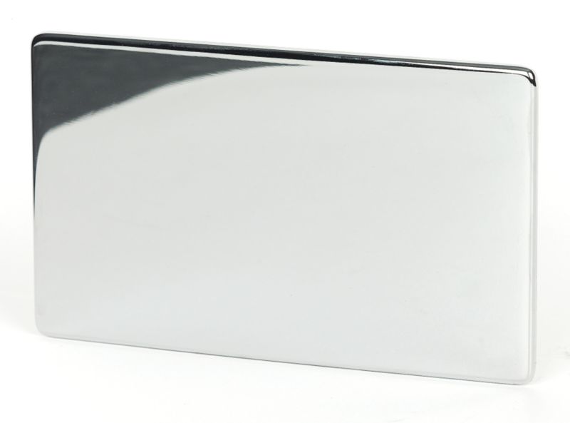 Crabtree 2 Gang Blank Plate Polished Chrome