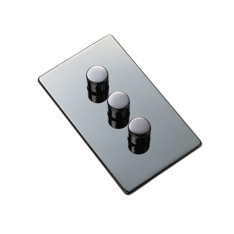 Crabtree Platinum Dimmer Switch Triple 3 x 250W 2 Way Mains