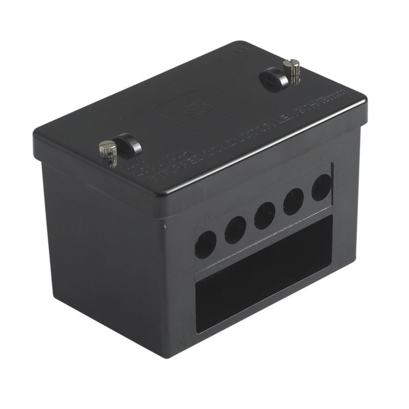 MK Connector Box 5 Way Double Pole Black