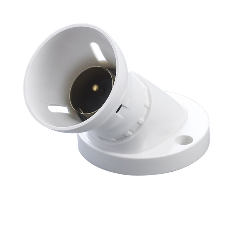 MK Angled Battern Lamp Holder White