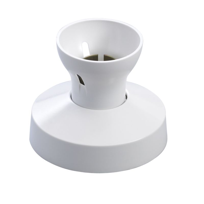 MK Straight Battern Lamp Holder With Heat Resistant Wires White