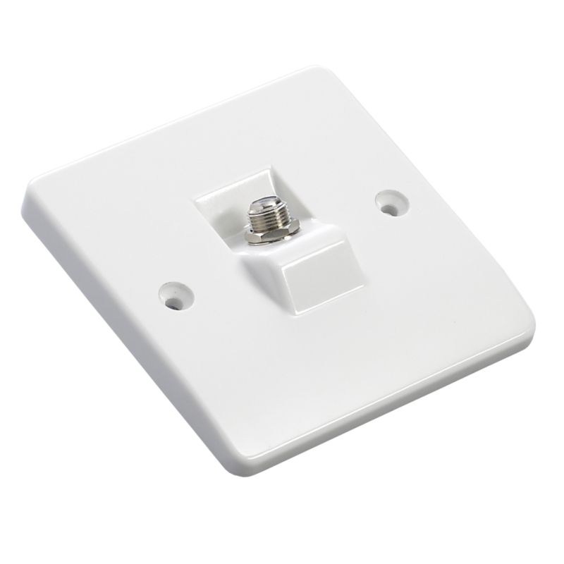 MK Satellite Outlet Single White