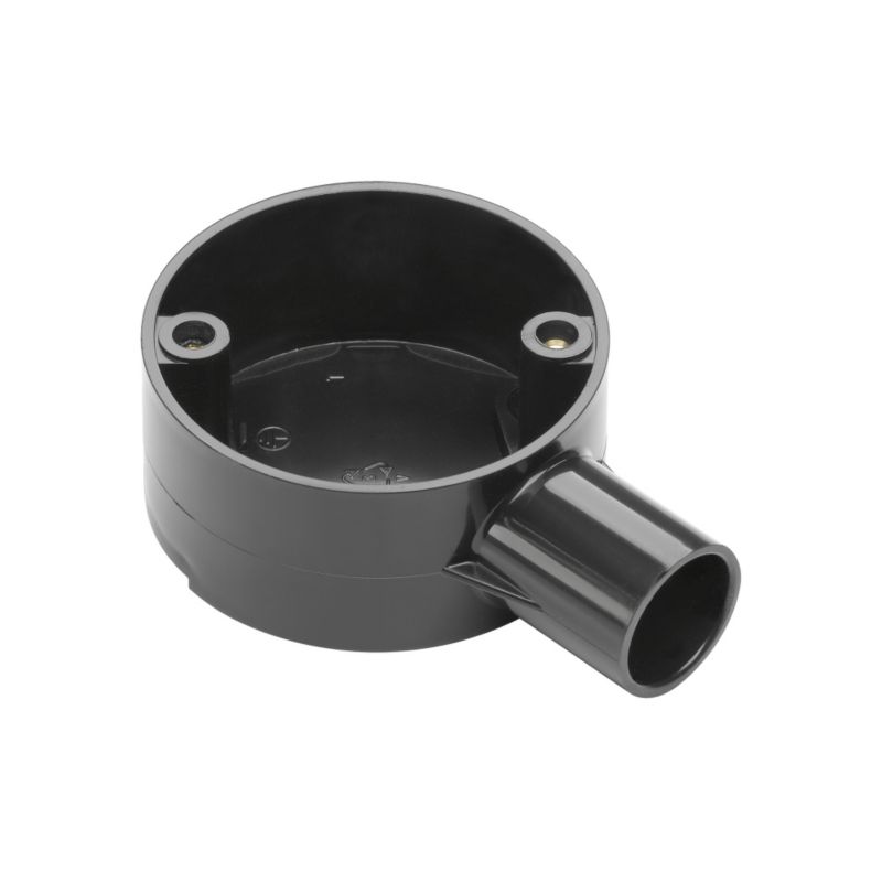 MK 20mm Black 1-Way Terminal Box