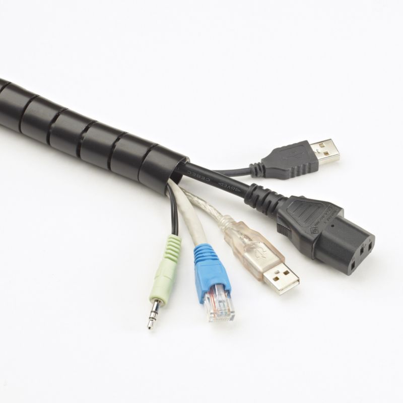 MK Black Cable Tidy 20mm X 25m