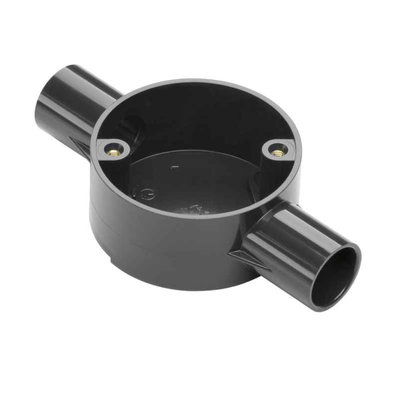 MK 25mm Black 2-Way Through Box