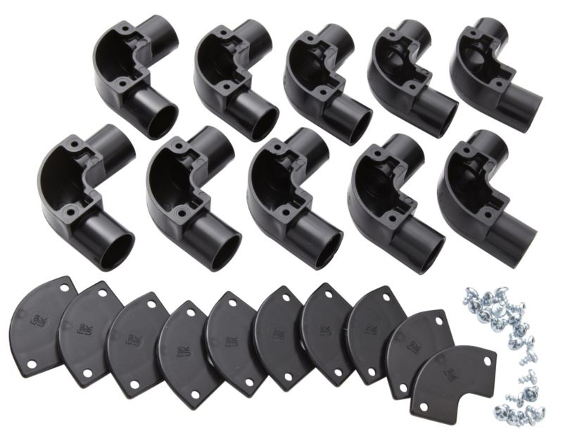 MK 20mm Black Inspection Elbow Pack Of 10