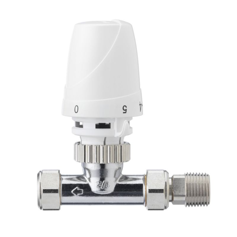 Homexpert White TRV Head & Straight Valve Kit