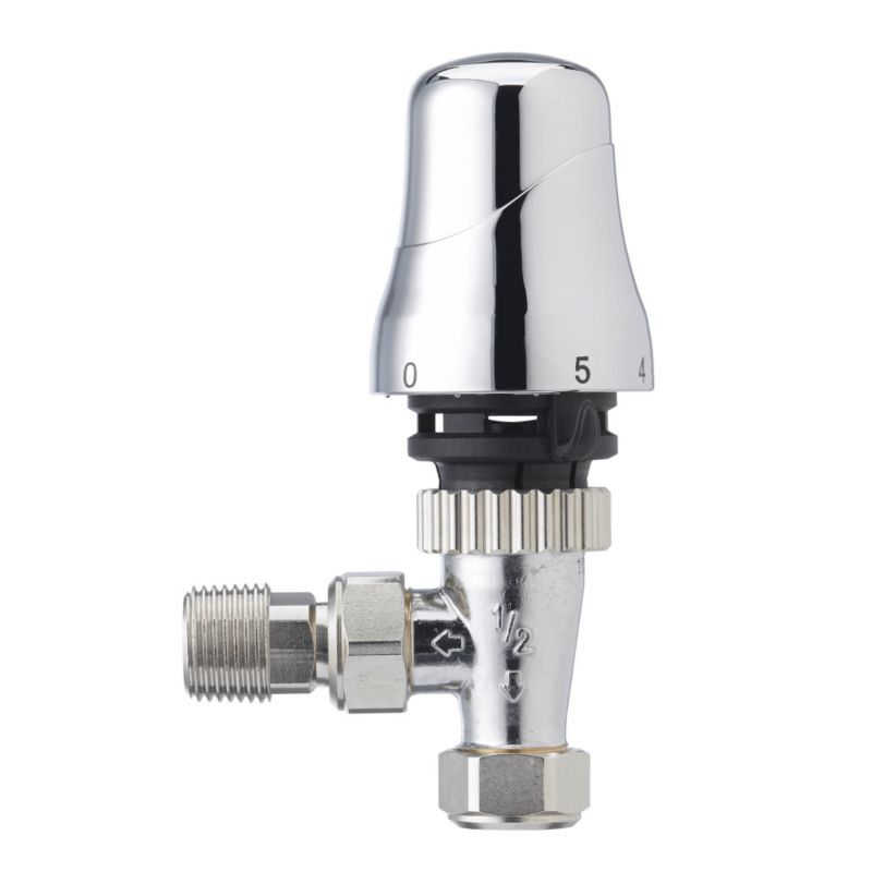 Homexpert Chrome & White Head TRV W/ Angled Valve Kit