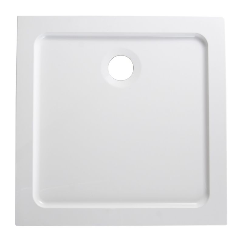B&Q ResinLite Low Profile Square Shower Tray (W)760
