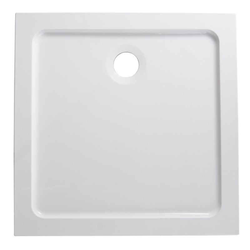 B&Q ResinLite Low Profile Square Shower Tray (W)800