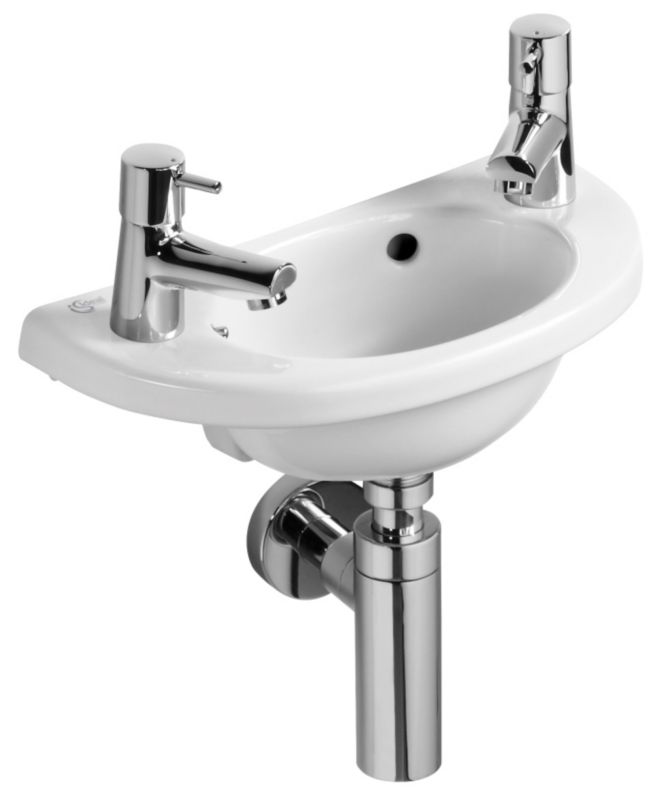 Space Micro Cloakroom Basin with Chrome Plated Bottle Trap